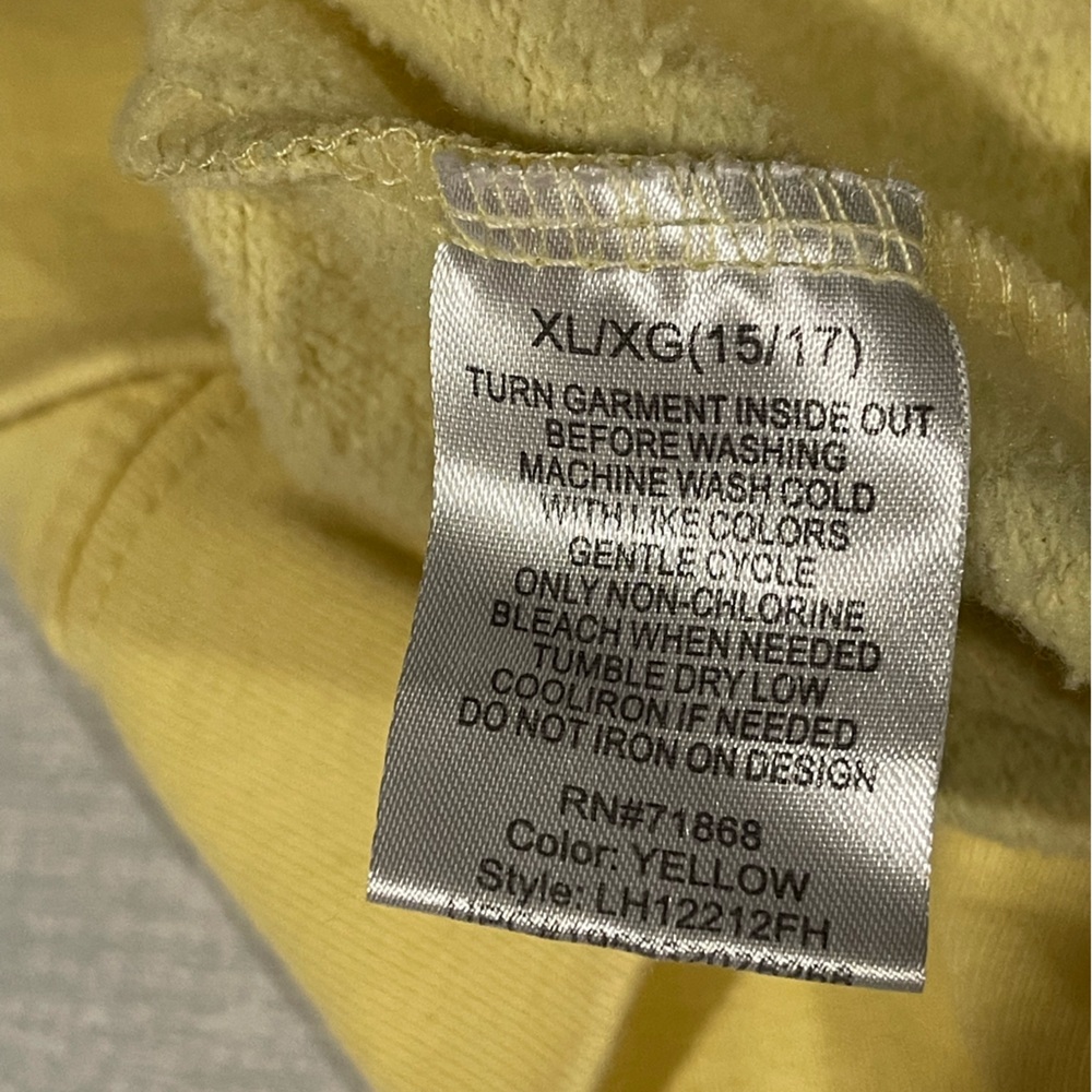SCOOBY-DOO Yellow Hoodie Size 15-17/XL Jr. Kangaroo Pocket Great Graphic EUC - Picture 10 of 12